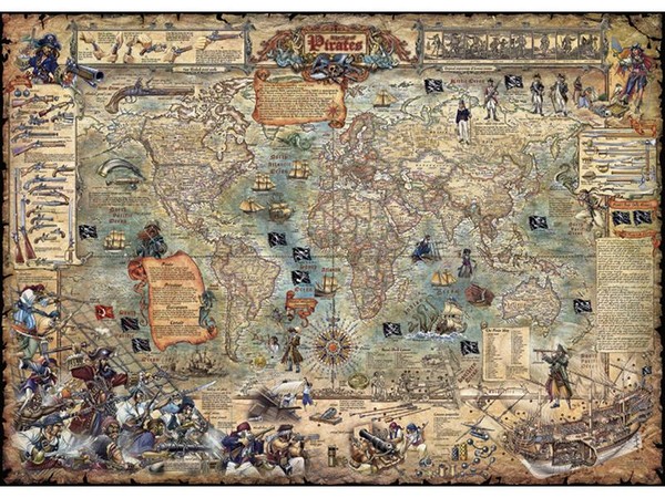 Puzzle Mapa Świat Piratów 2000 elementów
