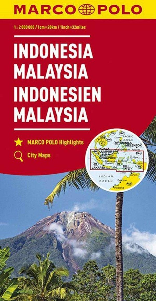 Indonesia, Malaysia Road Map / Indonezja, Malezja Mapa samochodowa Skala 1:2 000 000