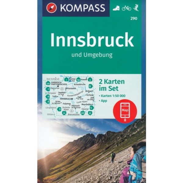 Innsbruck und Umgebung Travel Map / Innsbruck i Umgebung Mapa Turystyczna Skala: 1:50 000