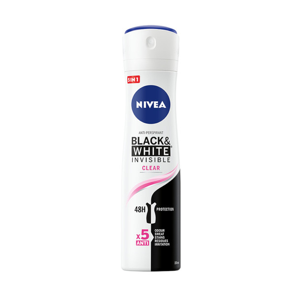 Black&White Invisible Clear Antyperspirant spray