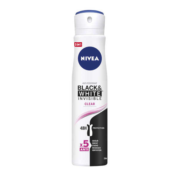 Black&White Invisible Clear Antyperspirant spray