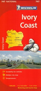 Ivory Coast Road Map / Wybrzeże Kości Słoniowej Mapa Samochodowa Skala: 1:800 000