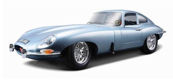 Jaguar E Coupe 1961 Silver Blue 1:18