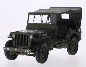 Jeep Willys U.S. Army (mattoliv) Skala 1:18