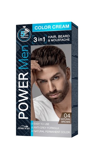 Power Men Color Cream 04 Natural Brown Farba do włosów 3in1 dla mężczyzn