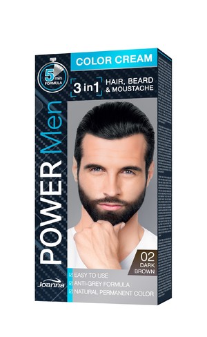 Power Men Color Cream 02 Dark Brown Farba do włosów 3in1 dla mężczyzn