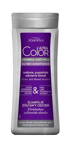 Ultra Color Srebrna Odżywka do włosów eliminująca żółtawy odcień - srebrne i popielate odcienie blond