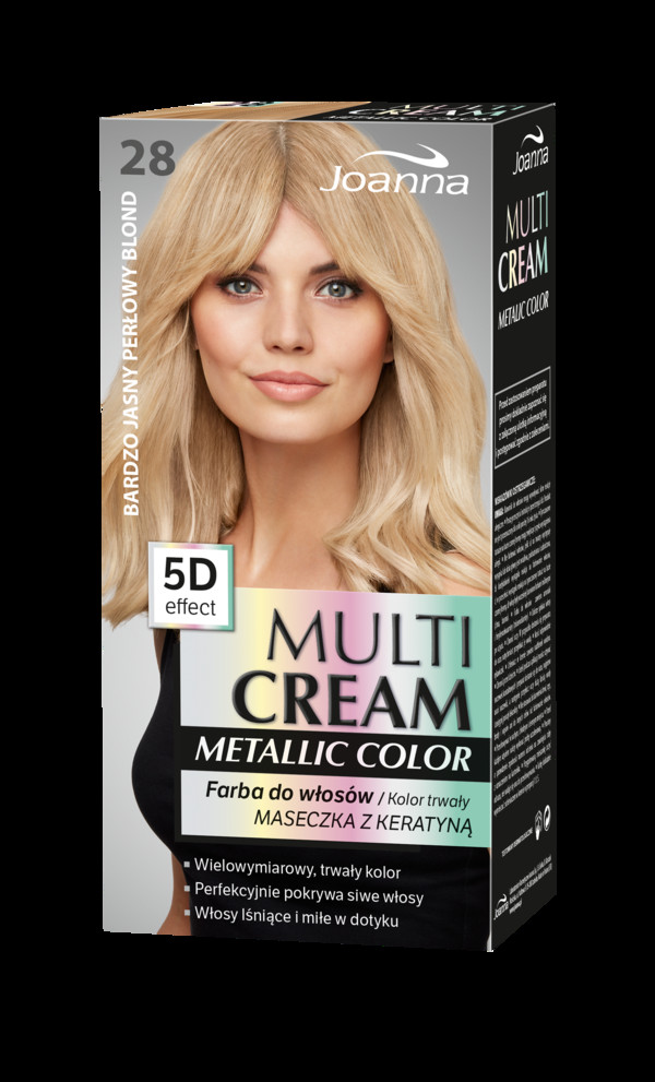 Multi Cream Metalic 28B jasny perłowy blond Farba do włosów