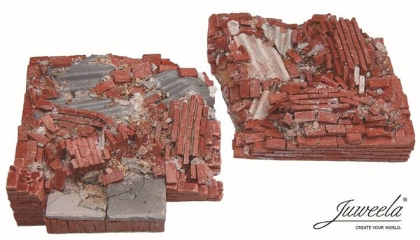 Zniszczona ceglana ściana 75 x 75 mm - Uniwersalna