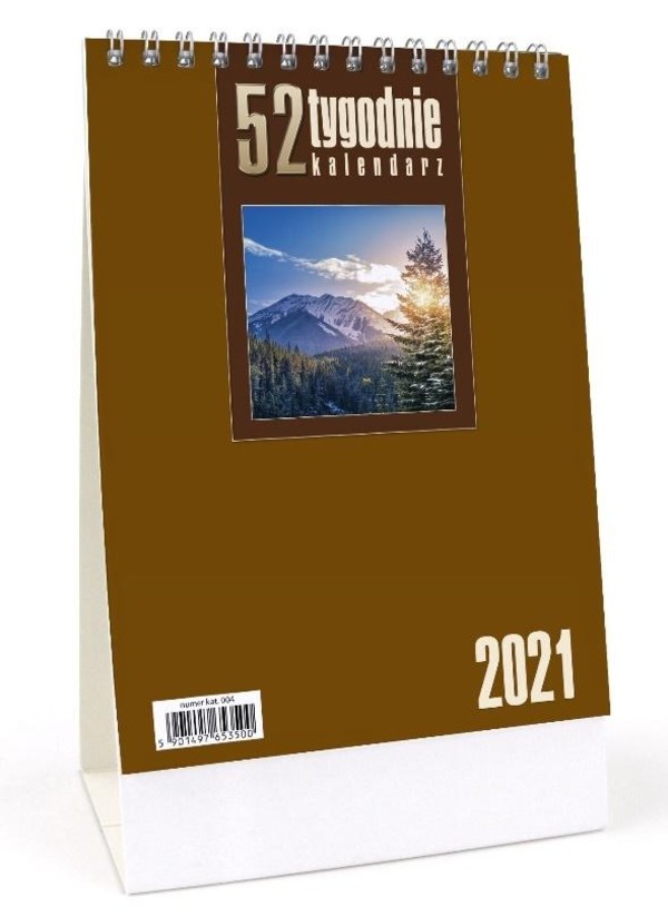 Kalendarz biurkowy 2021 brązowy