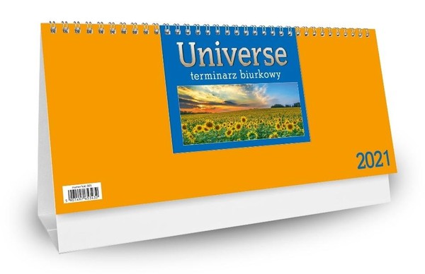 Kalendarz biurkowy 2021 Universe pomarańczowy