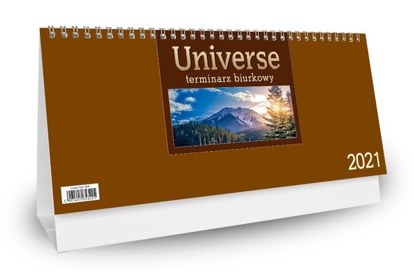 Kalendarz biurkowy 2021 Universe brązowy
