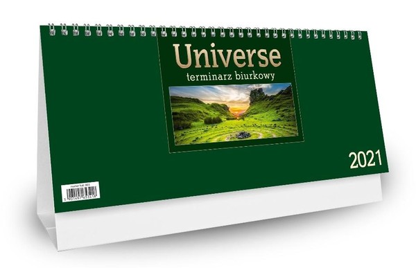 Kalendarz biurkowy 2021 Universe zielony
