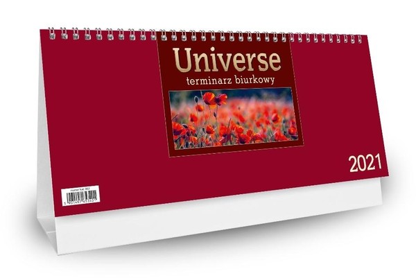 Kalendarz biurkowy 2021 Universe bordowy