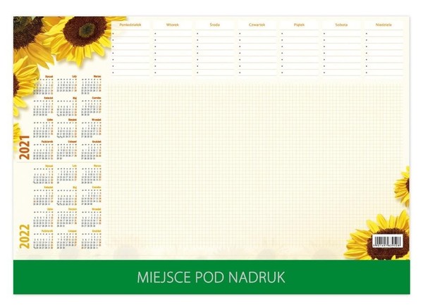 Kalendarz 2021 Biuwar mały z listwą PCV Słonecznik