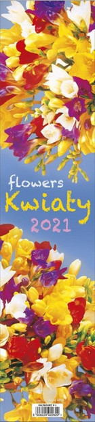 Kalendarz ścienny 2021 paskowy Kwiaty