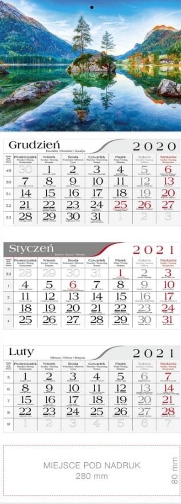 Kalendarz trójdzielny 2021 Hintersee