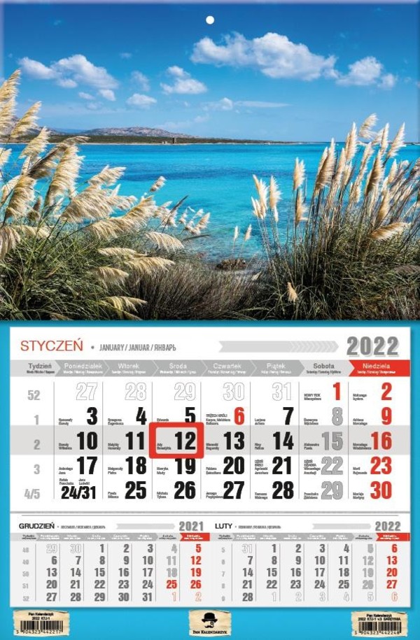 Kalendarz 2022 jednodzielny Sardynia