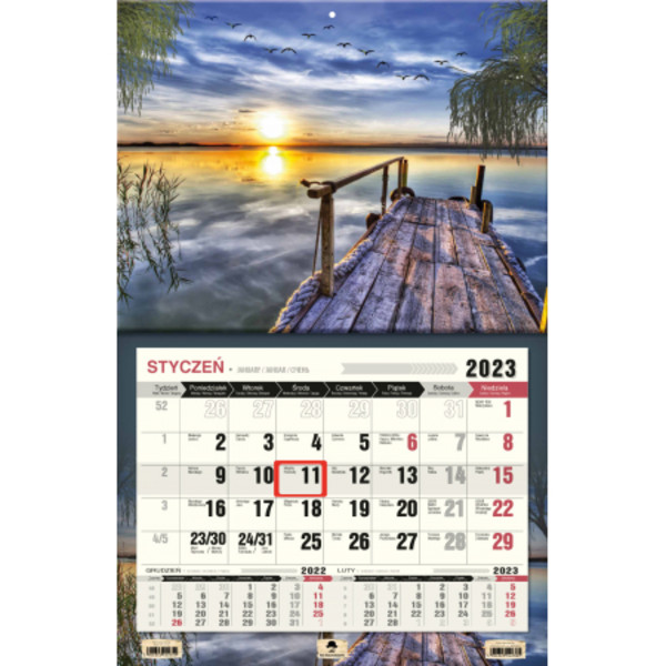 Kalendarz 2024 jednodzielny XL Jezioro