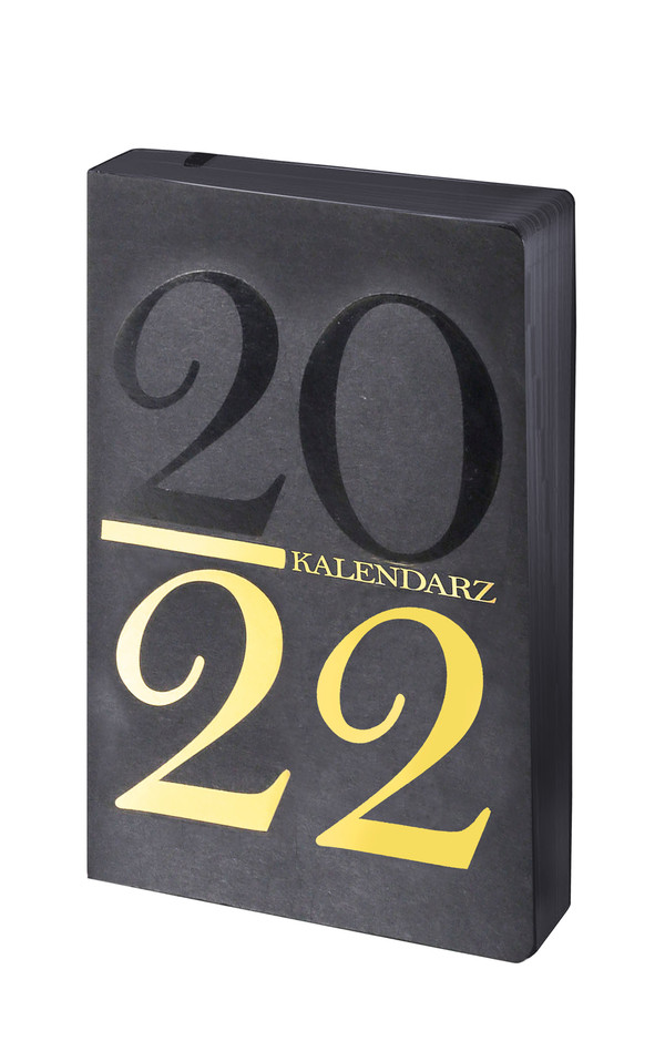 Kalendarz 2022 Kraft A5 czarny-żółty