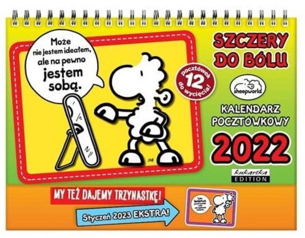 Kalendarz 2022 biurkowy pocztówkowy Sheepworld Szczery do bólu