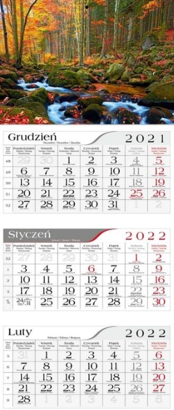 Kalendarz 2022 Trójdzielny Potok