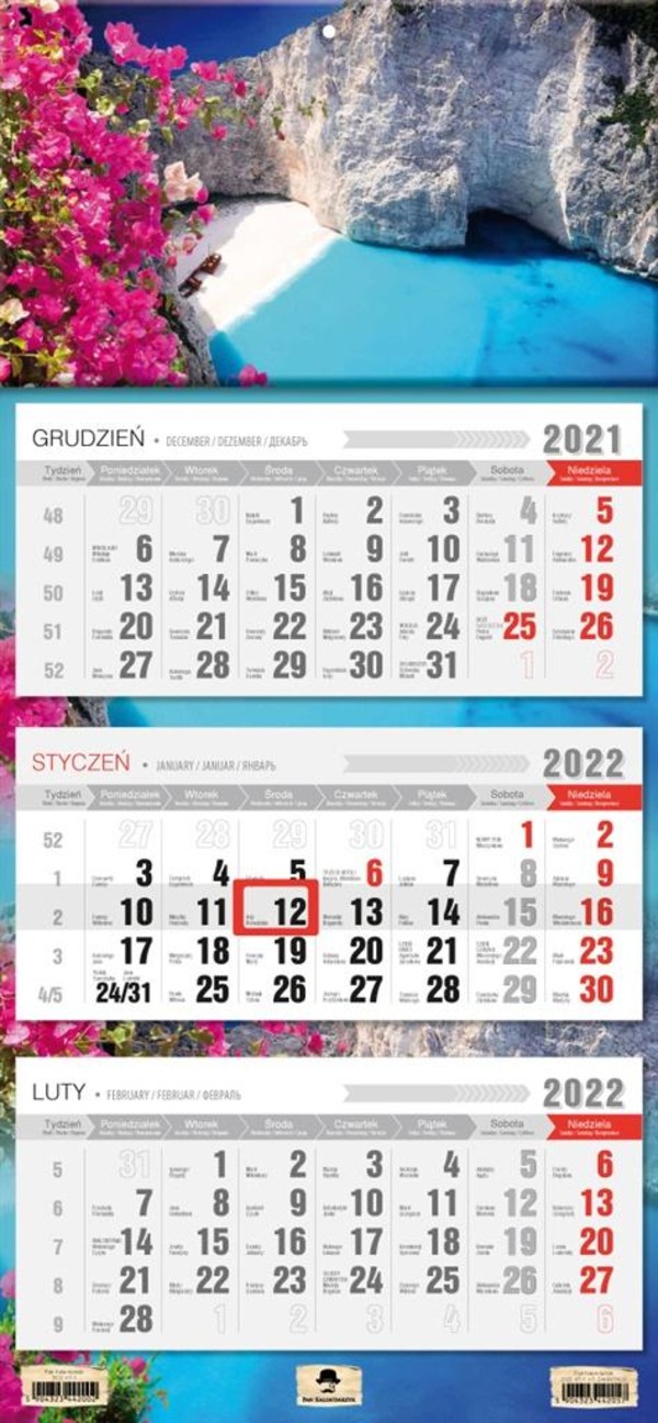 Kalendarz 2022 trójdzielny Zakinthos