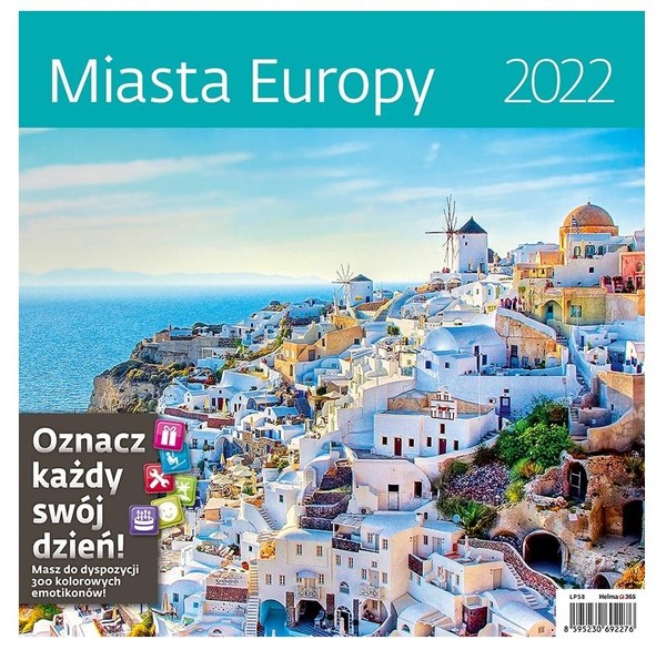Kalendarz 2022 z naklejkami Miasta Europy