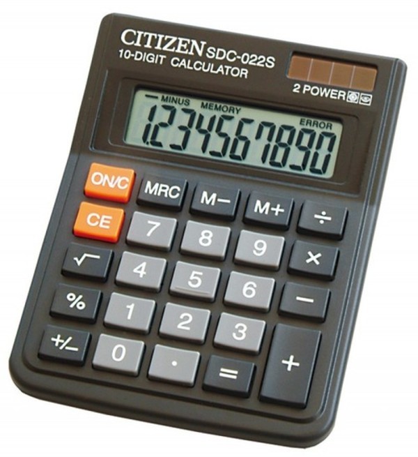 Kalkulator biurowy CITIZEN SDC-022SR 10-cyfrowy, 120x87mm, czarny
