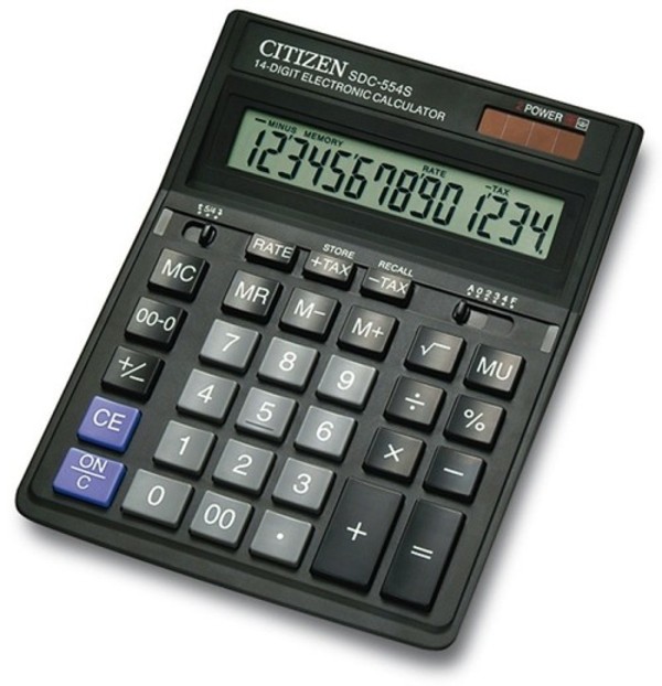 Kalkulator biurowy CITIZEN SDC-554S 14-cyfrowy czarny