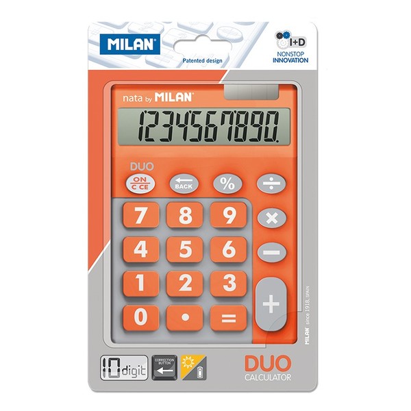 Kalkulator Milan 10 pozycyjny Touch Duo pomarańczowy