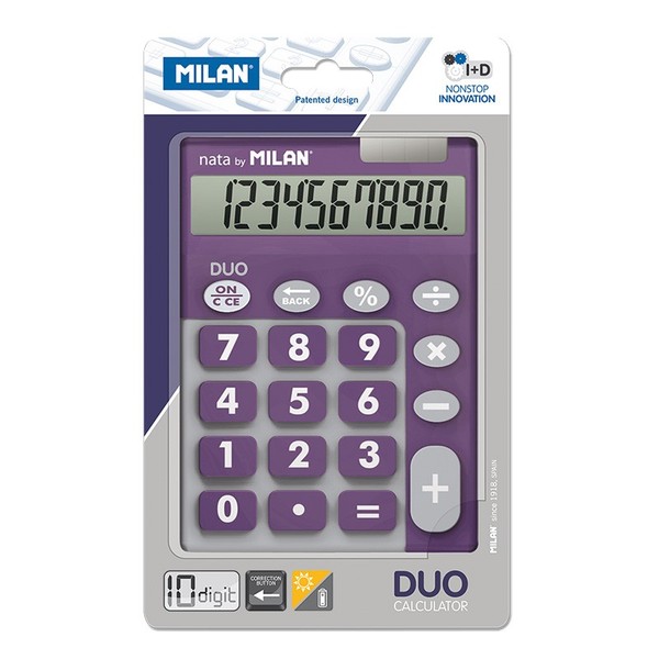 Kalkulator Milan 10 pozycyjny Touch Duo fiolet
