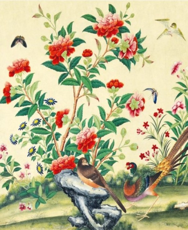 Karnet z kopertą Study of flowers and birds 17x14cm