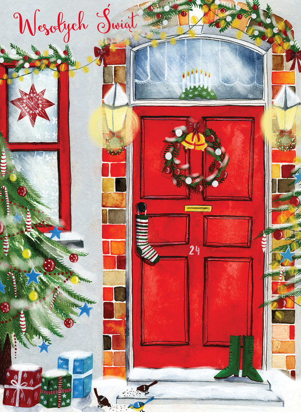 Karnet Boże Narodzenie B6 Drzwi