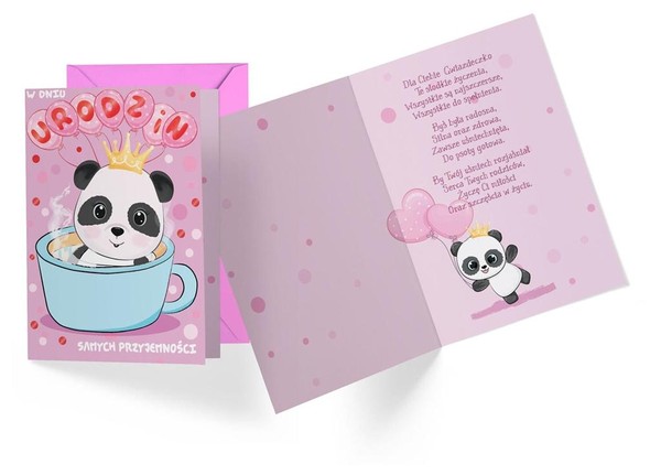 Karnet B6 Urodziny dziecięce (panda) PR-411