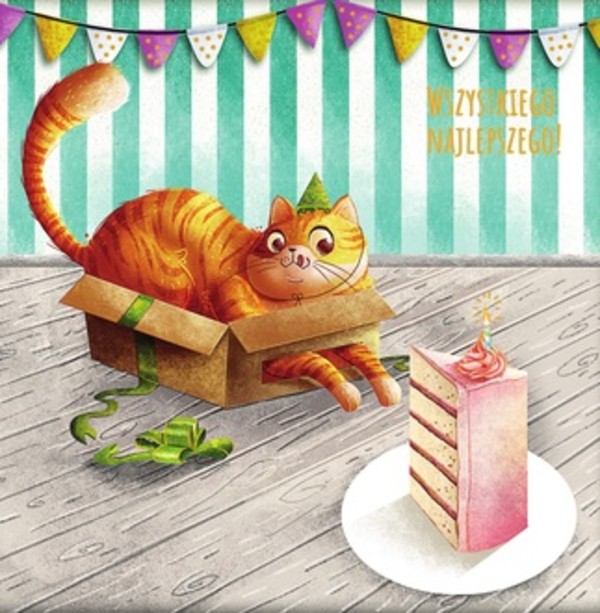 Karnet urodzinowy Kot