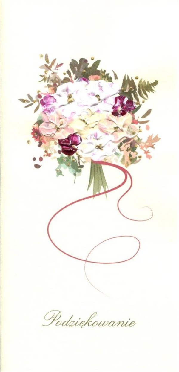 Karnet Podziękowania DL Bukiet kwiatów