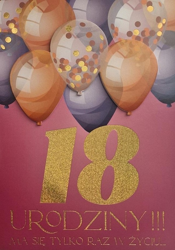 Karnet Urodziny 18 damskie