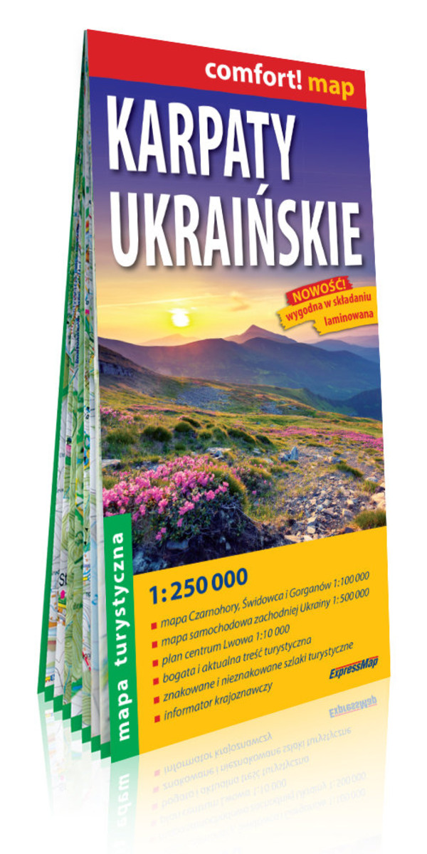Karpaty Ukraińskie Mapa turystyczna Skala: 1: 250 000