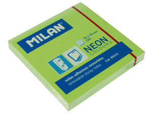 Karteczki neonowe Milan 75x75 mm zielone, 80 sztuk 85433