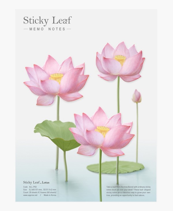 Karteczki samoprzylepne lotos różowy l