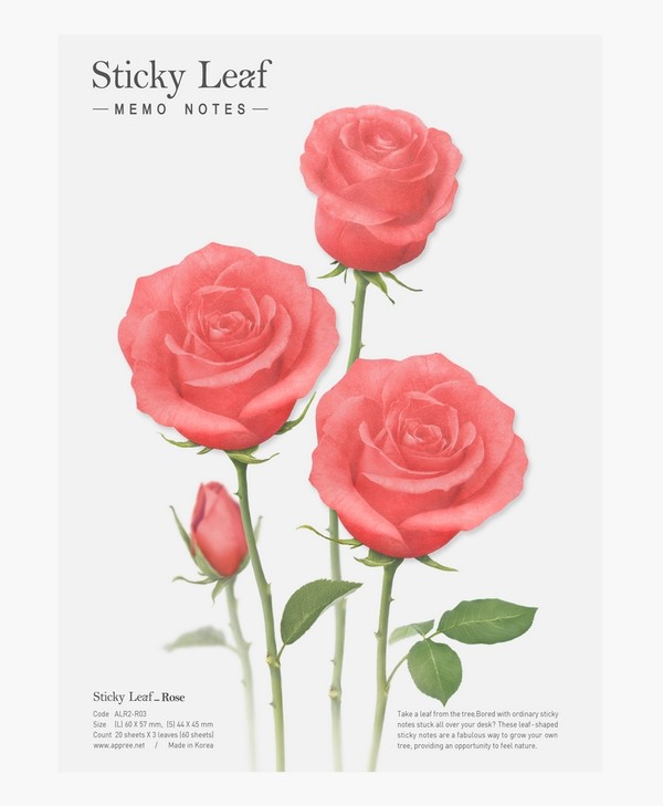 Karteczki samoprzylepne róża czerwona l