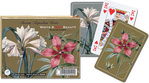 Karty Białe i czerwone kwiaty 2 talie