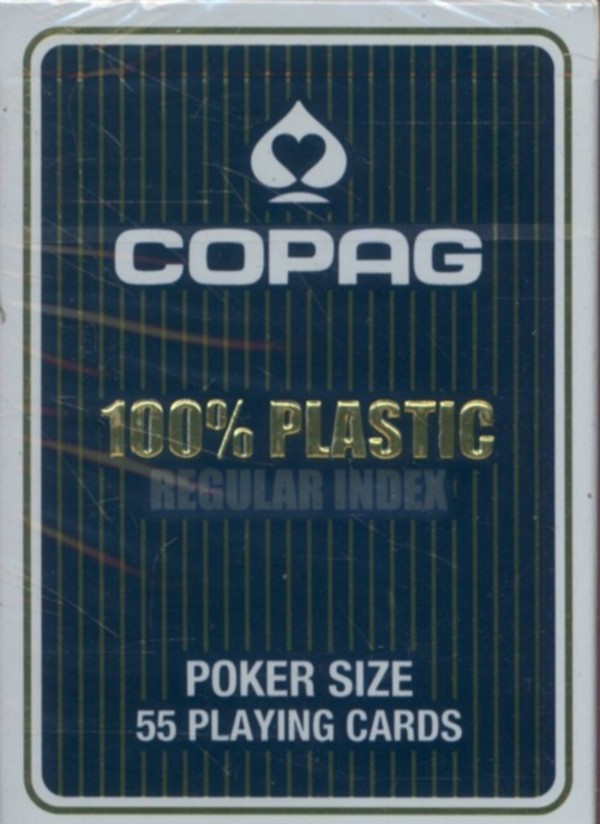 Karty do gry Copag 100% Plastic Regular Index (niebieskie)