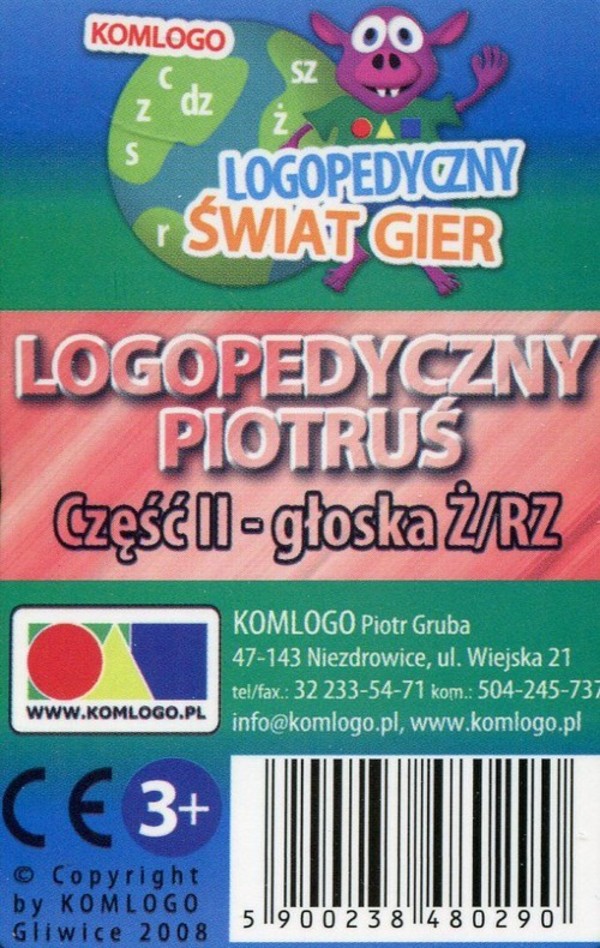 Karty Logopedyczny Piotruś Część II - głoska Ż/RZ