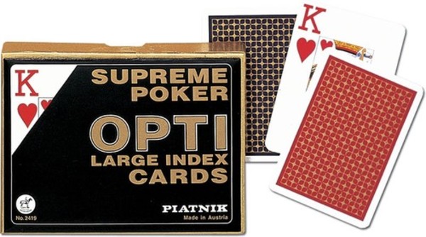 Karty Supreme Poker Opti powiększone indeksy 2 talie