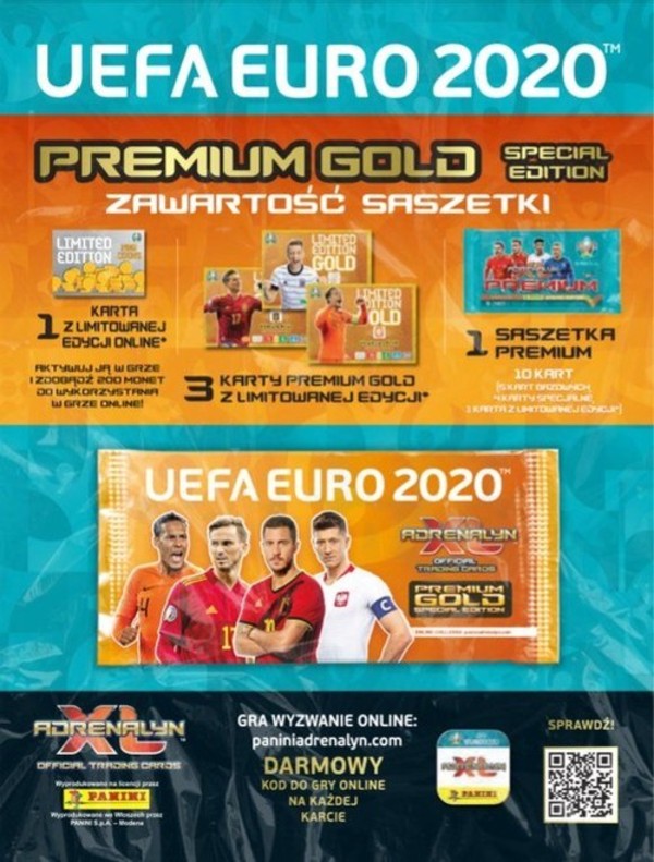 Karty UEFA Euro 2020 Premium Gold saszetka
