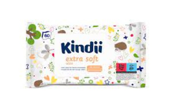 Kindi Extra Soft Aloe Chusteczki oczyszczające dla niemowląt i dzieci