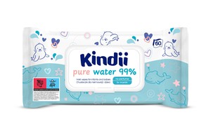 Kindi Pure Water 99% Chusteczki oczyszczające dla niemowląt i dzieci