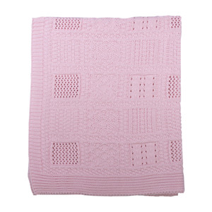 Kocyk tkany z bawełny organicznej Frame Pink